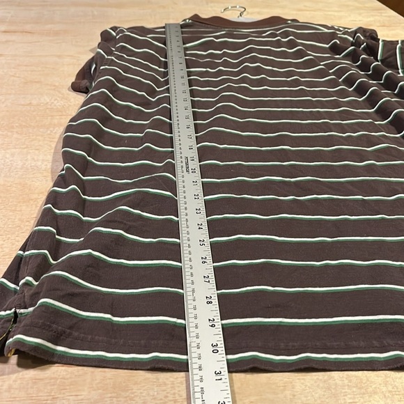 John Deere 100% cotton short sleeve brown polo with stripes men’s size XL - Picture 8 of 9